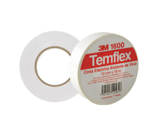 [CIN41] CINTA # 165 TEMFLEX 3/4 PULG.X60 GRANDE BLANCA 3M