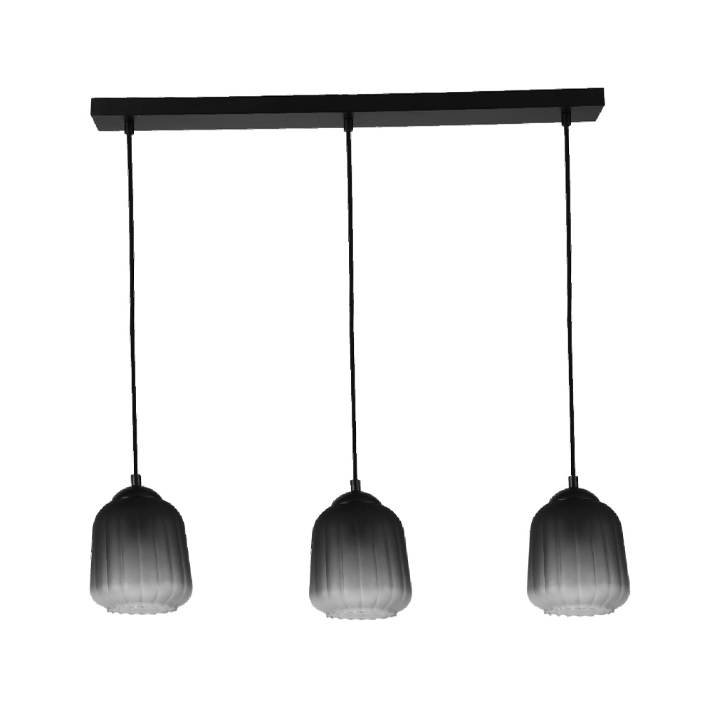 [L002251] LAMPARA COLGANTE S/B E27 3X40W NEGRA LC