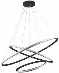 [L002267] LAMPARA COLGANTE LED 112W 3 AROS CCT MV NEGRA LC