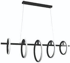 [L002268] LAMPARA COLGANTE LED 80W 5 AROS CCT MV NEGRA LC