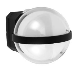 [L002324] [L002324] LAMPARA DE PARED LED 12W MV 3000K REDONDA NEGRA EXT. IP-65 